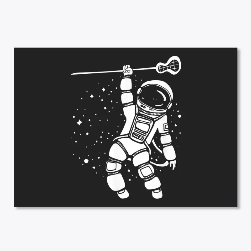 Cool Space Astronaut Lacrosse Player