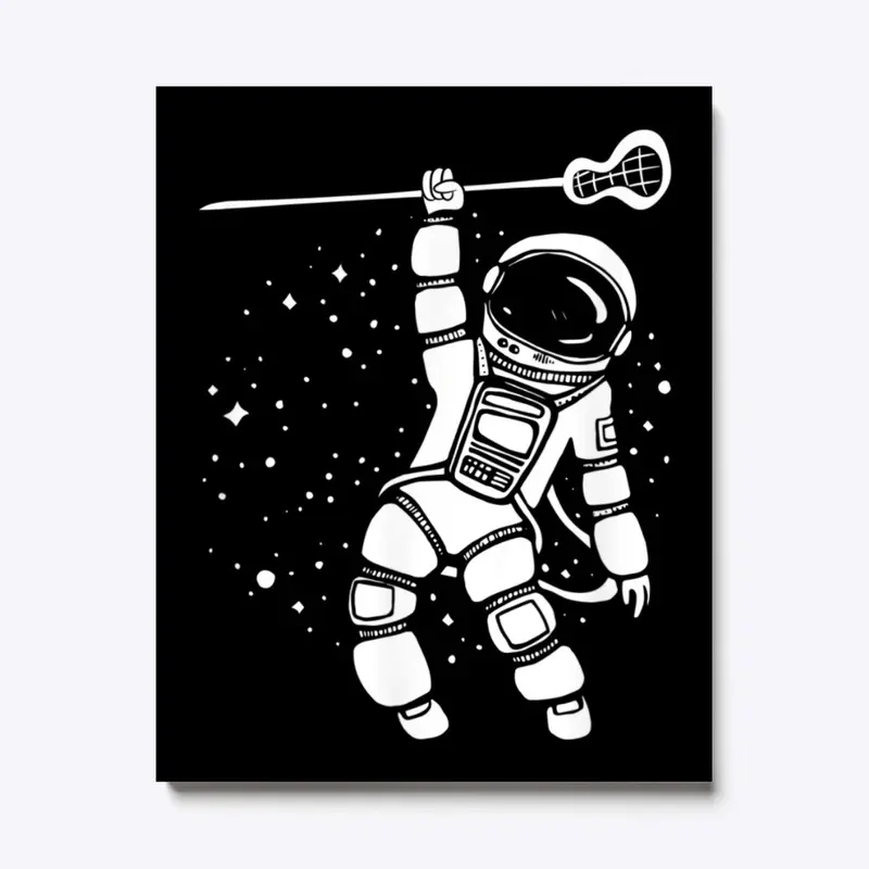 Cool Space Astronaut Lacrosse Player