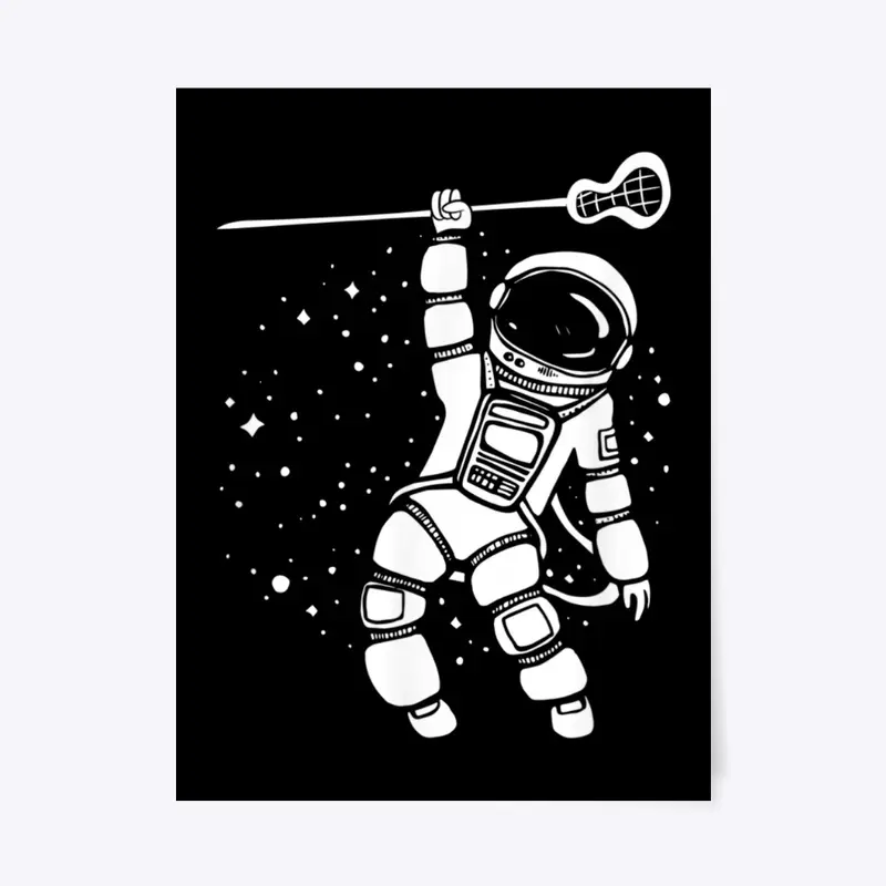 Cool Space Astronaut Lacrosse Player