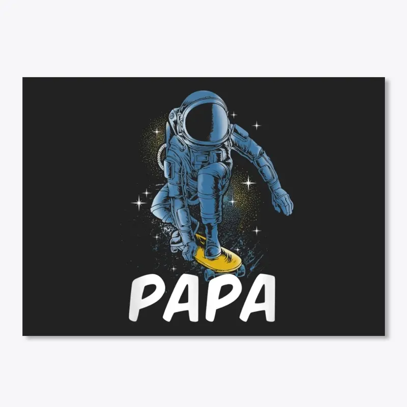 Astronaut Skateboarding  Papa