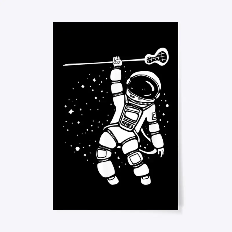 Cool Space Astronaut Lacrosse Player